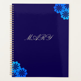 Blume Blau Personalisiert Planer