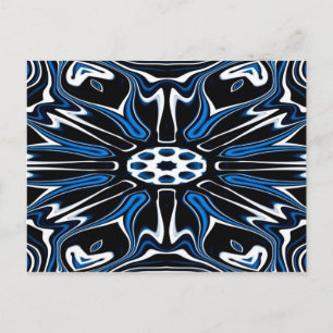Blume Blau, Schwarz und Weiß Estlands Art Postkarte