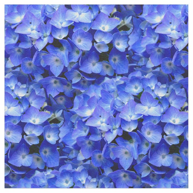 Blume Blaue Hydrangea-Pflanze Muster-Vorlage Stoff (Nahaufnahme)