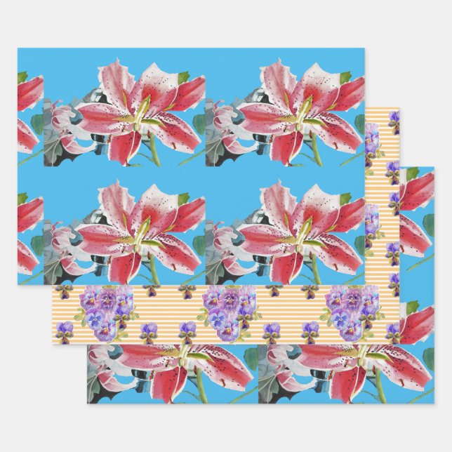 Blume Bléal Lilies Geschenkpapier Set (Set)