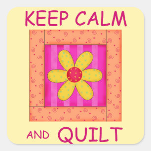 Blume-Block für Ruhe und Quilt-Anwendung behalten Quadratischer Aufkleber