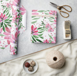 Blume Bloom Original Kunstwerk Aquarell Geschenkpapier