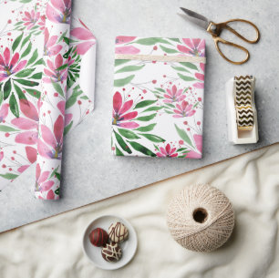 Blume Bloom Original Kunstwerk Aquarell Geschenkpapier