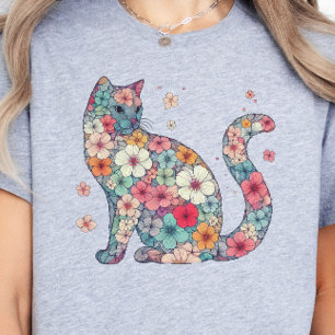 Blume Blossom Katze, Blume und Katze, Blume, Katze T-Shirt