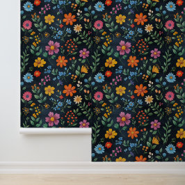 Blume Blossom Muster Khalk Zeichnungen Black Bckg Tapete