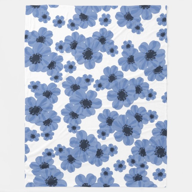 Blume Blue 60x80 Fleece Blanket (Vorderseite)