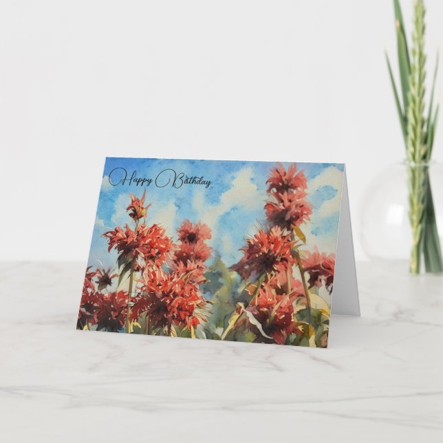 Blume & Blue Sky - Geburtstagskarte Karte (Vorderseite)