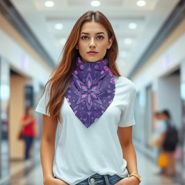 Blume blühen Fairycore-Muster rosa und Lila Halstuch