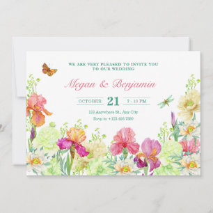Blume blühen Hochzeit Einladung