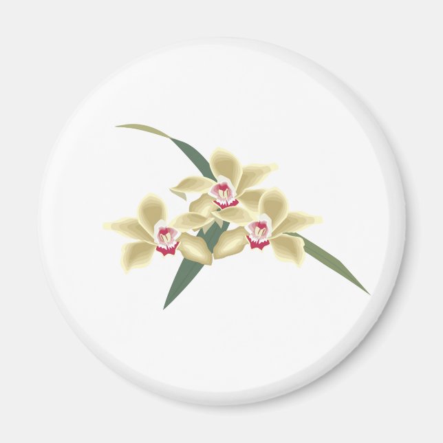 Blume blühen mit Blätter Magnet (Vorne)