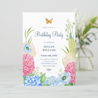 Blume blühen Schmetterling Geburtstag Einladung