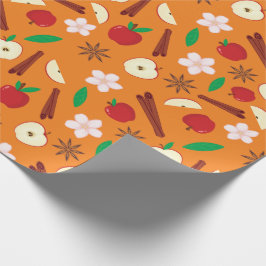 Blume blühen, Star Anise, Zimt nahtlos fallen Geschenkpapier