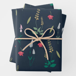 Blume blühende Blütenfeder nahtlos Geschenkpapier Set