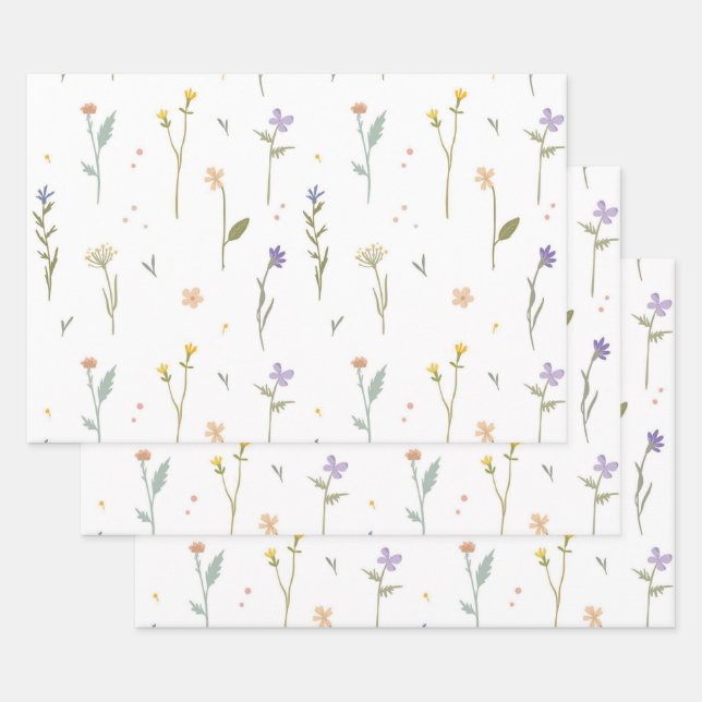 Blume blühende Blütenfeder nahtlos Geschenkpapier Set (Set)