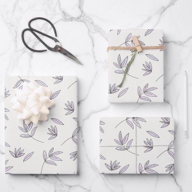 Blume blühende Blütenfeder nahtlos Geschenkpapier Set (Vorderseite)