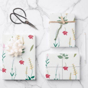 Blume blühende Blütenfeder nahtlos Geschenkpapier Set