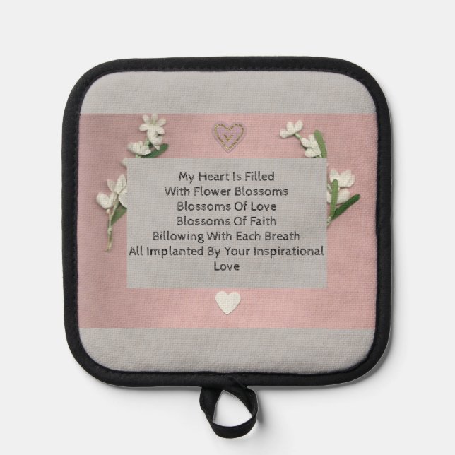 Blume blüht topflappen (Vorderseite)