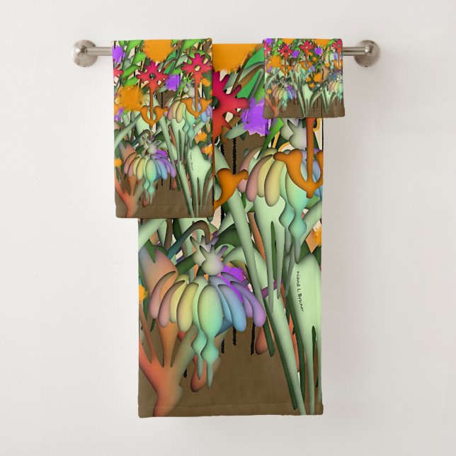 Blume Blume Blume Grün Badhandtuch Set (Insitu)