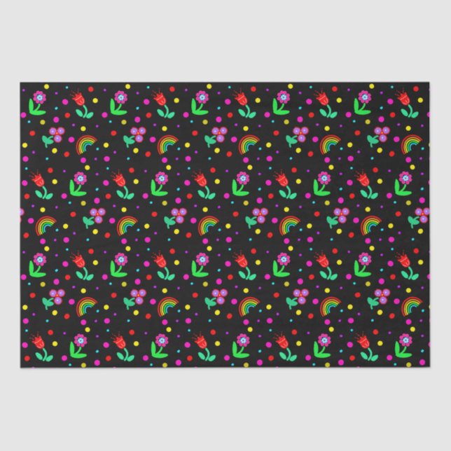 Blume, Blume und Polka Dots Girl Seidenpapier (Vorderseite)
