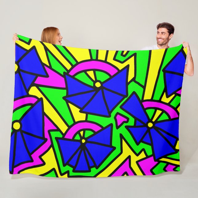 Blume Blumen Doodle Art Fleecedecke (Beispiel)
