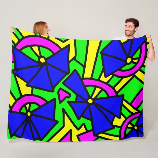 Blume Blumen Doodle Art Fleecedecke (Beispiel)