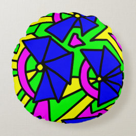 Blume Blumen Doodle Art Rundes Kissen