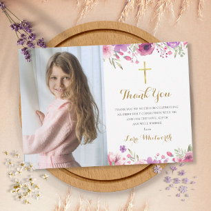 Blume Blumenblume Erste Heilige Kommune Foto Dankeskarte