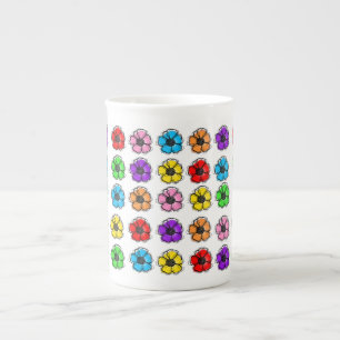 Blume Blumendoodle Linie Wasserfarben Abstrakt Prozellantasse
