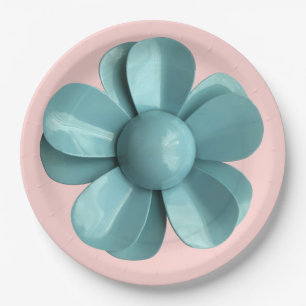 Blume Blumenfrühling Sommer Hochzeit Rosa Blau Pappteller