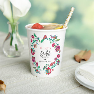 Blume Blumenkohl Brautparty Pappbecher