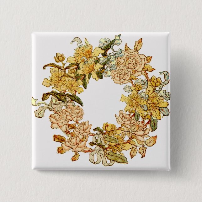 Blume Blumenkraut Rosa Blume Kunst Button (Vorderseite)