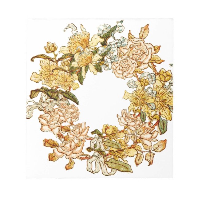 Blume Blumenkraut Rosa Blume Kunst Notizblock (Vorderseite)