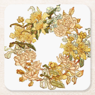 Blume Blumenkraut Rosa Blume Kunst Rechteckiger Pappuntersetzer