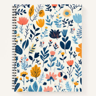 Blume Blumenmuster Notebook-Mockup Notizbuch