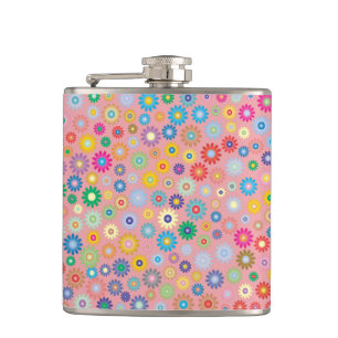 Blume Blumenmuster Rosa Naturkunst Flachmann