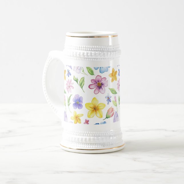 Blume Blumenmuster Sublimierung-95651 Bierglas (Vorderseite Links)