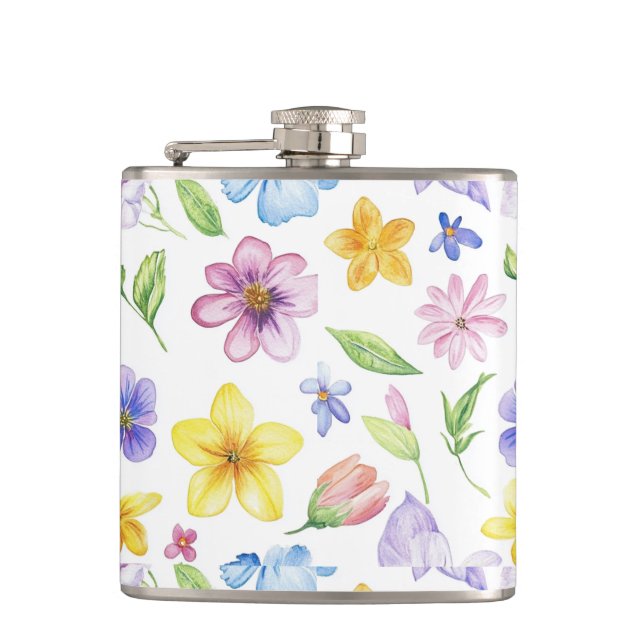 Blume Blumenmuster Sublimierung-95651 Flachmann (Vorderseite)