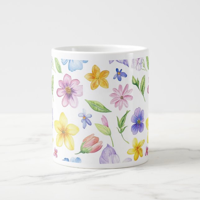 Blume Blumenmuster Sublimierung-95651 Jumbo-Tasse (Vorderseite)