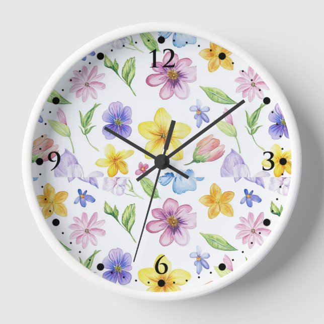 Blume Blumenmuster Sublimierung-95651 Uhr (Vorderseite)