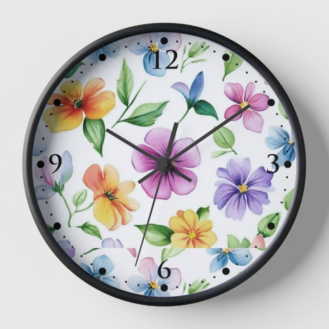 Blume Blumenmuster Sublimierung-95652 Uhr (Vorderseite)