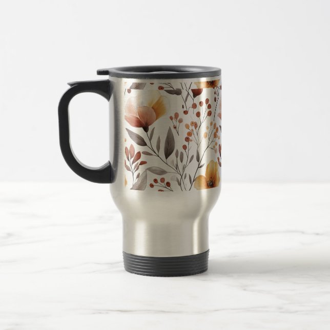 Blume Blumenmuster Sublimierung-95653 Reisebecher (Links)