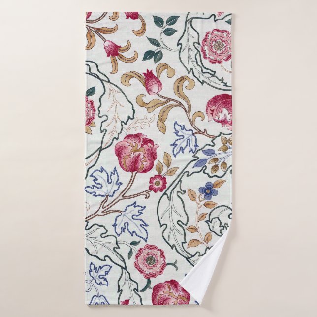 Blume, Blumenmuster, William Morris Badehandtuch (Badehandtuch)
