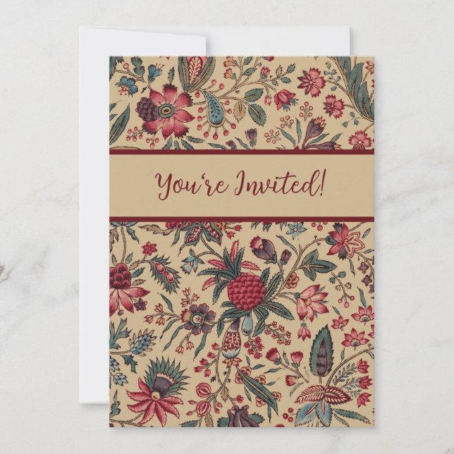 Blume Blumentapestes Needlework Art Einladung (Vorderseite)