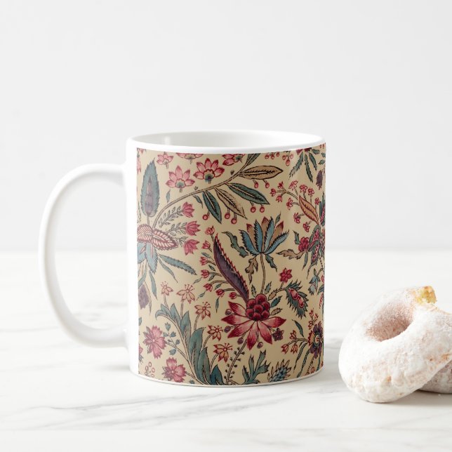 Blume Blumentapestes Needlework Art Kaffeetasse (Mit Donut)