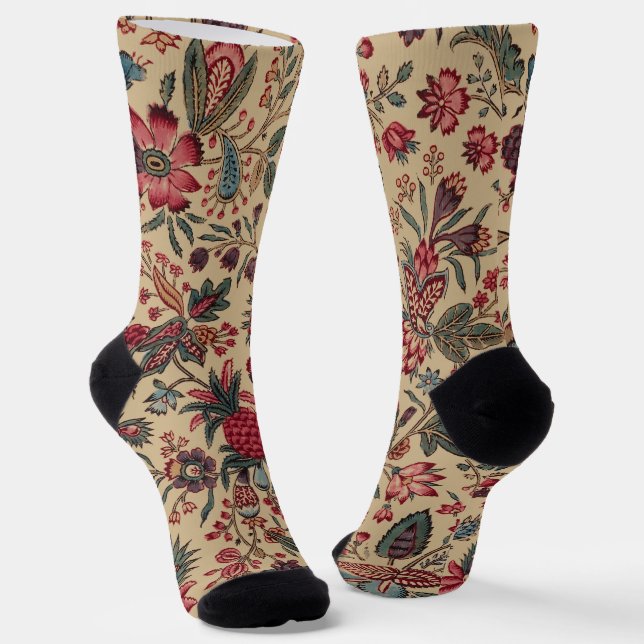 Blume Blumentapestes Needlework Art Socken (Gewinkelt)
