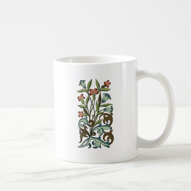 Blume Blumenwallpaper Art Nouveau Hübsch Kaffeetasse (Rechts)