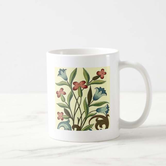 Blume Blumenwallpaper Art Nouveau Hübsch Kaffeetasse (Rechts)