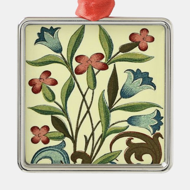 Blume Blumenwallpaper Art Nouveau Hübsch Ornament Aus Metall (Vorne)