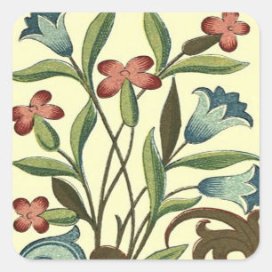 Blume Blumenwallpaper Art Nouveau Hübsch Quadratischer Aufkleber