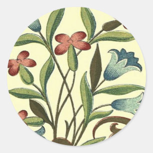 Blume Blumenwallpaper Art Nouveau Hübsch Runder Aufkleber